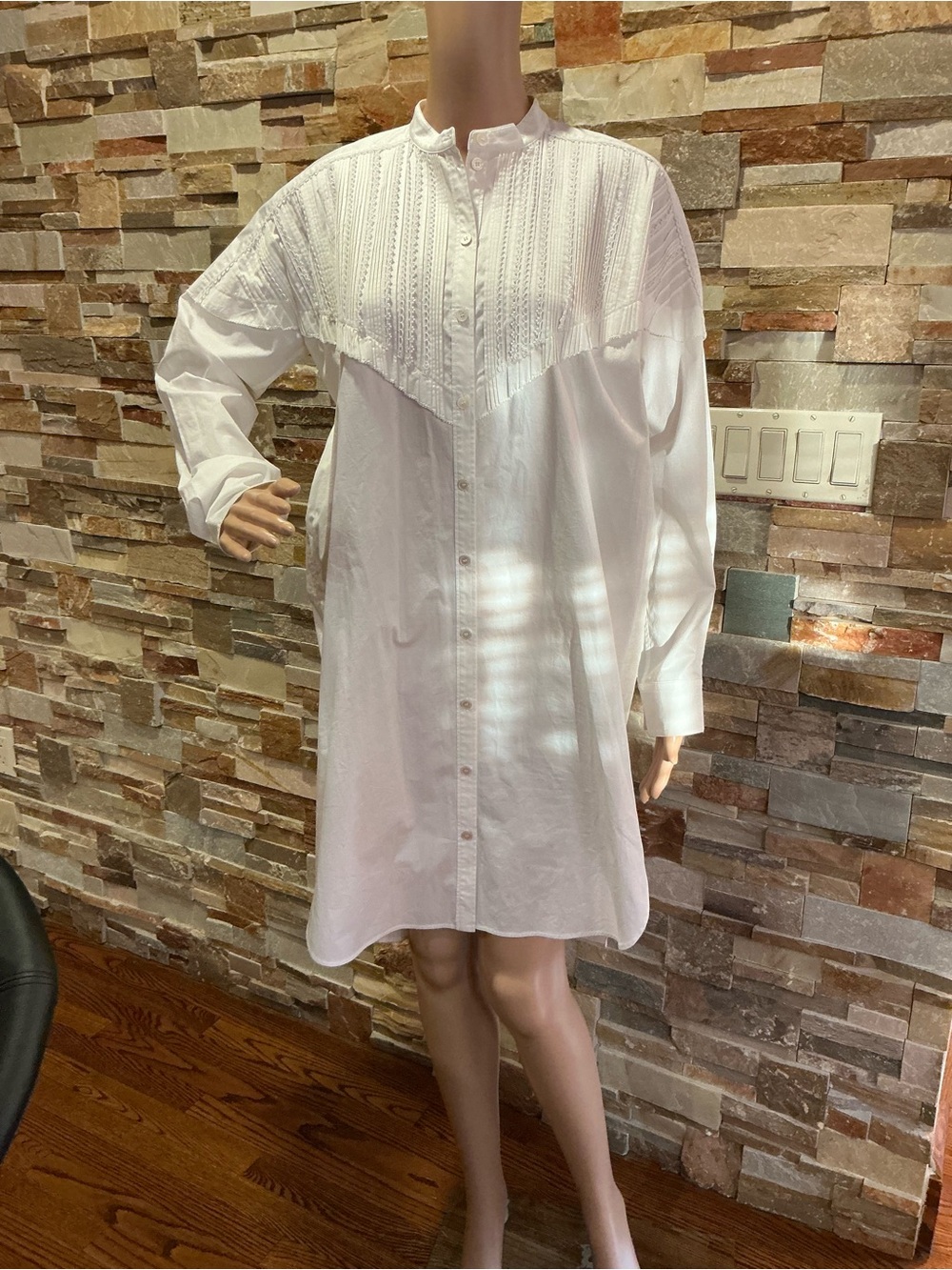 Burberry Stretch Cotton Shirt Dress in White